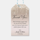 Étiquettes-cadeau moderne merci doux 16 parties scintillant à goutte (Devant)