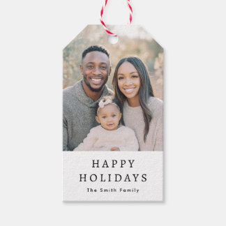 Étiquettes-cadeau Moderne minimaliste blanc Joyeuses Fêtes