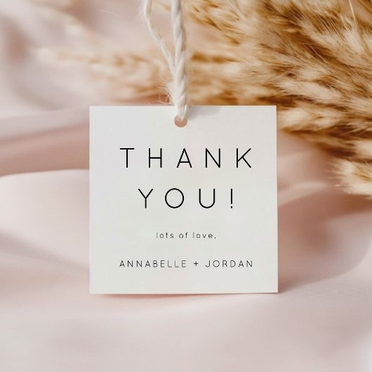 Étiquettes Cadeau Moderne minimaliste Mariage intemporel Merci