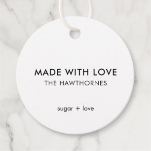 Étiquettes Cadeau Moderne Minimaliste Personnalisé Fabriqué Avec Amo
