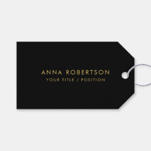 Étiquettes-cadeau Moderne Minimaliste Tendance Or Noir Professionnel