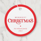 Étiquettes Cadeau MODERNE minimum mignon festif rouge plus joyeuse n (Devant)