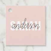 Étiquettes Cadeau Moderne Pastel Rose Beauté Personnalisée Vous Nom (Devant)