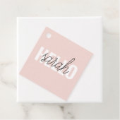 Étiquettes Cadeau Moderne Pastel Rose Bonjour Et Vous Nom (En situation)