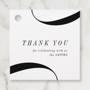 Étiquettes Cadeau Moderne remerciement minimaliste noir et blanc élé