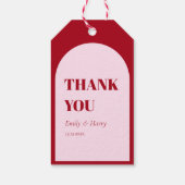Étiquettes-cadeau Moderne rose rouge gras Arc mariage Faveurs (Dos)