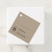 ÉTIQUETTES CADEAU MODERNE RUSTIQUE TYPOGRAPHIE KRAFT MARIAGE MERCI (En situation)
