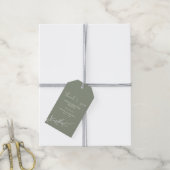 Étiquettes-cadeau Moderne Sage Green Minimal Boho Mariage Merci (Avec de la ficelle)