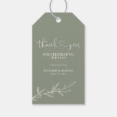 Étiquettes-cadeau Moderne Sage Green Minimal Boho Mariage Merci (Dos)