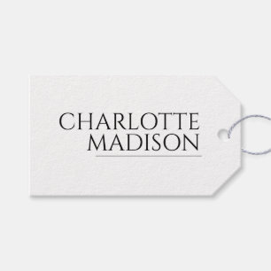 Étiquettes-cadeau Moderne Simple Blanc Tendance Minimaliste Uni