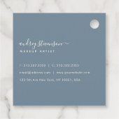 Étiquettes Cadeau moderne Simple bleu poussiéreux Signature Typograp (Dos)