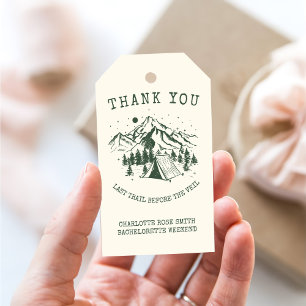 Étiquettes-cadeau Moderne Simple Camping Week-end Bachelorette Party