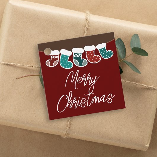 Étiquettes Cadeau Moderne Simple Cute Noël Stockage vacances