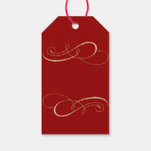 Étiquettes-cadeau Moderne simple élégant Noël Or Rouges manuscrits (Dos)