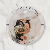 Étiquettes Cadeau Moderne simple mariée et chambre photo Mariage mig (Devant)