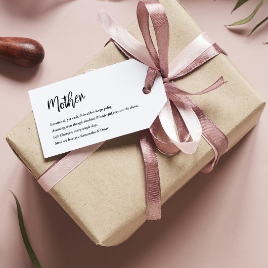 Étiquettes-cadeau Moderne Simple Meilleure Mère Jamais Meilleure Bea
