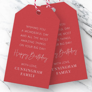Étiquettes-cadeau Moderne Simple minimaliste Chic Joyeux Anniversair