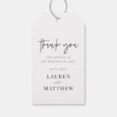 Étiquettes-cadeau Moderne Simple minimaliste chic Mariage Merci (Dos)