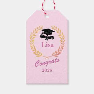 Étiquettes-cadeau Moderne Simple Personnalisé Année et Nom Graduatio