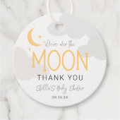 Étiquettes Cadeau Moderne Sur Le Baby shower Lune (Devant)