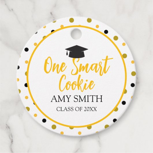 Étiquettes Cadeau Moderne Un Cookie Intelligent Graduation (Devant)