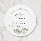 Étiquettes Cadeau Moderne verdure géométrique Mariage rustique (Devant)