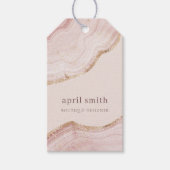 Étiquettes-cadeau Moelleux Pastel Blush Rose Or Agate Marbre Texture (Devant)