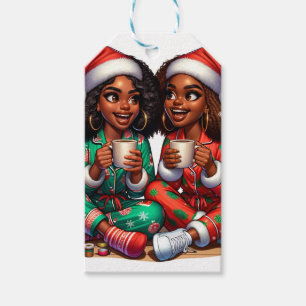 Étiquettes-cadeau Moi et ma bestie ! - Balise cadeau de fille noire