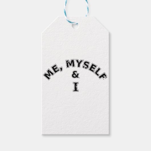 Étiquettes-cadeau Moi-Même Et Je Typographie (Devant)