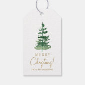 Étiquettes-cadeau Moins Joyeux Noël Aquarelle Pine Personnalisée (Dos)
