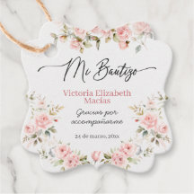 Mon Baptême Pour Fille Rose Floral Baptême Élégant