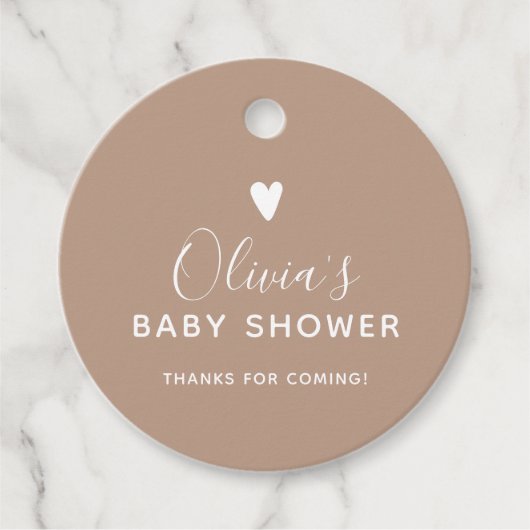 Étiquettes Cadeau Mon bébé Merci beige (Devant)