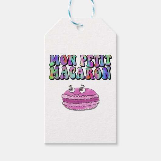 Étiquettes-cadeau Mon Petit Macaron Retro Tie Dye Texte Super (Devant)