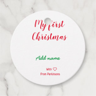 Étiquettes Cadeau Mon premier Noël ajouter nom de famille nom de fam