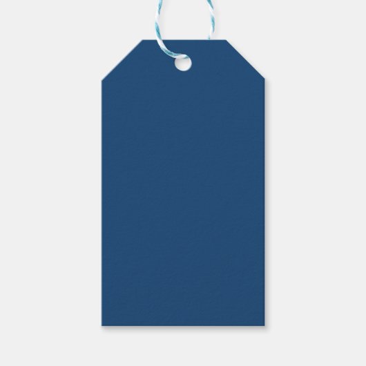 Étiquettes-cadeau Monaco Noble bleu uni (Devant)