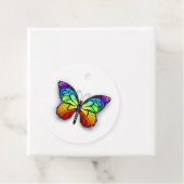 Étiquettes Cadeau Monarque papillon arc-en-ciel (En situation)