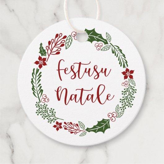 Étiquettes Cadeau Monégasque Monaco Joyeux Noël, Custom (Devant)