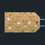 Étiquettes-cadeau Monogram Christmas Gold Snowman<br><div class="desc">Assurez-vous que vos cadeaux se démarquent de la foule cette année avec du papier de mouchoir de Noël monogrammé mignon. Amusant et facile à personnaliser. Joyeuses fêtes !</div>