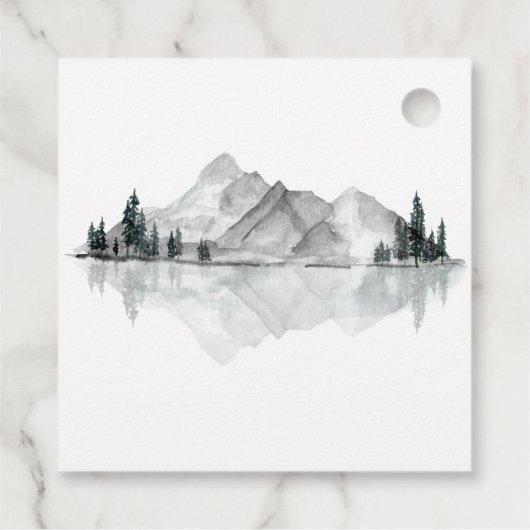 Étiquettes Cadeau Monogram Crest Mariage Lakeside (Dos)