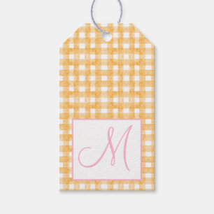 Étiquettes-cadeau Monogram Preppy Citrouille annonce Thanksgiving