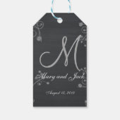 Étiquettes-cadeau Monogramme 3d Rustique Noir Chalk (Dos)