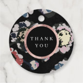 Étiquettes Cadeau monogramme abstrait noir classique moderne (Dos)