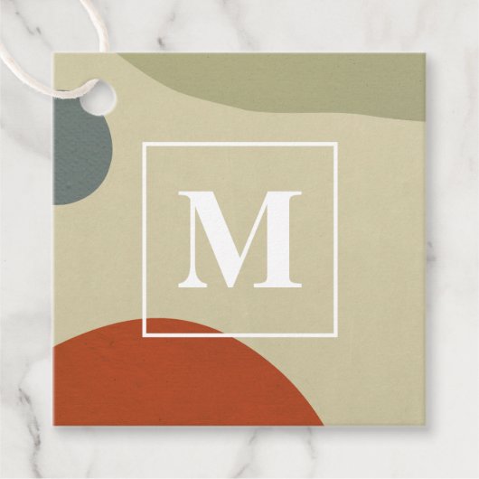 Étiquettes Cadeau Monogramme Abstrait tendance fait maison affaires  (Devant)