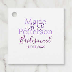 Étiquettes Cadeau Monogramme ajouter le nom lettre demoiselles maria