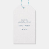 Étiquettes-cadeau Monogramme d'aquarelle bleu (Dos)