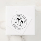 Étiquettes Cadeau Monogramme de cerf Rustique Mariage Couple Nom (En situation)