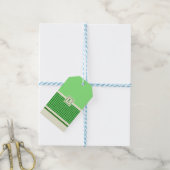 Étiquettes-cadeau Monogramme de chèque vert moderne (Avec de laficelle)