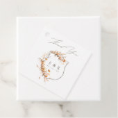 Étiquettes Cadeau Monogramme de crête florale Merci Mariage de autom (En situation)