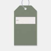 Étiquettes-cadeau Monogramme de la couronne d'eucalyptus gris (Dos)