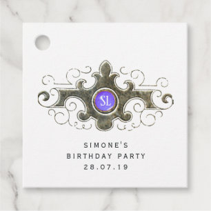 Étiquettes Cadeau Monogramme de l'échelle de la sirène en pierre de